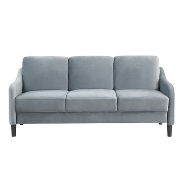 73.22Inch 3 Seater Sofa Velvet Grey Grey Fabric