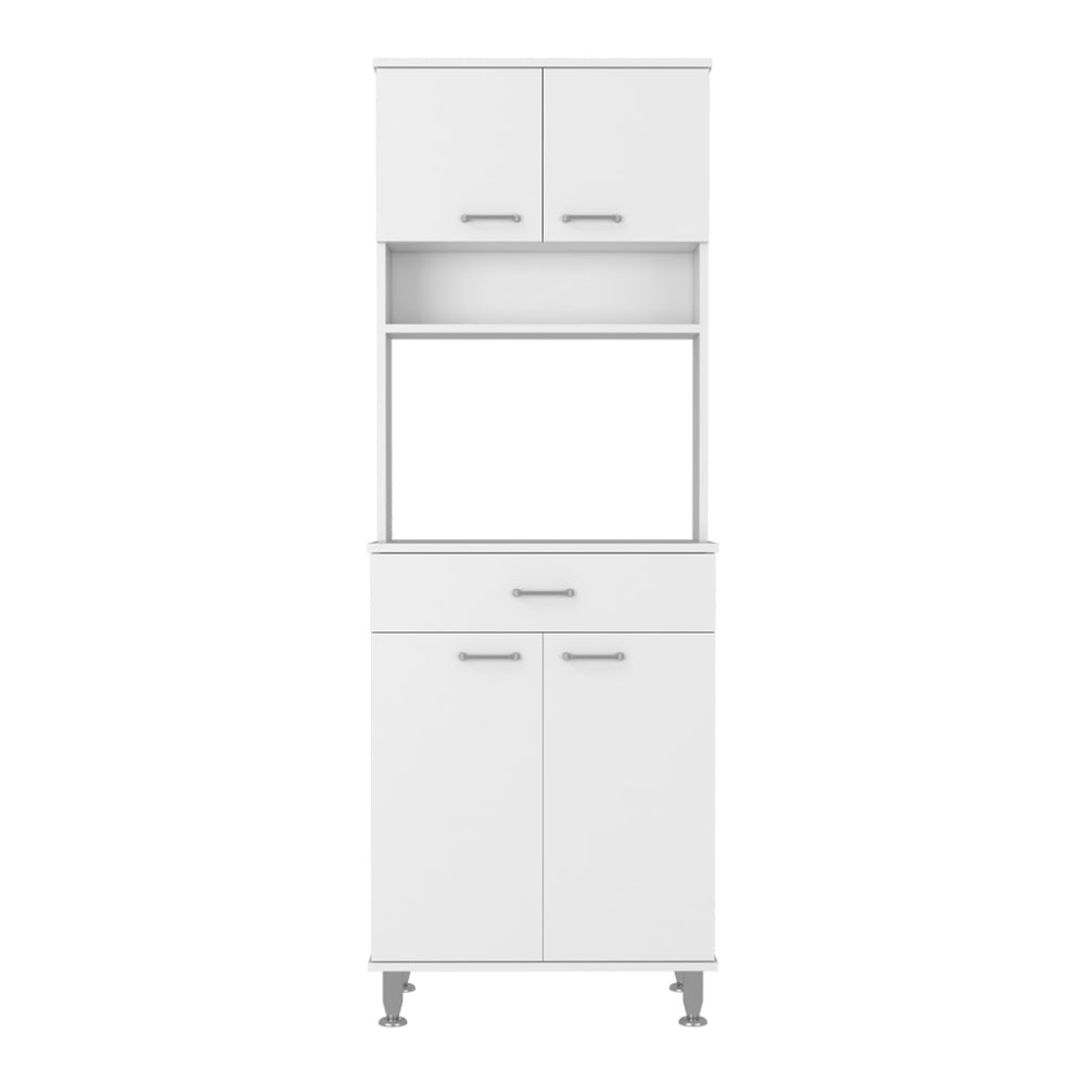 Southridge 2 Piece Kitchen Set, Kitchen Island And Pantry Cabinet, White And Onyx White Engineered Wood
