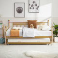 Daybed, Sofa Bed Metal Framed With Trundle Twin Size, Golden, 77'' L X 40.6'' W X 14.5''H Twin Golden Steel