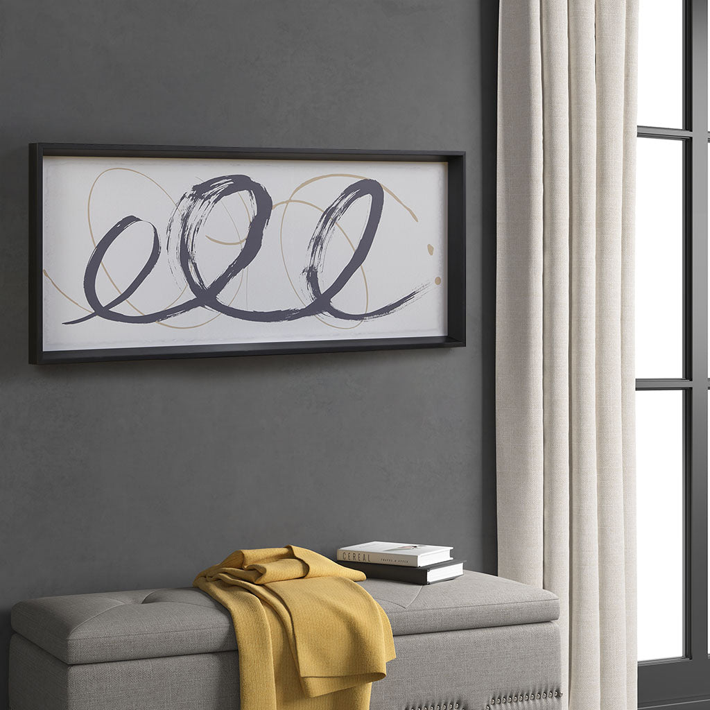Framed Glass Wall Art Black Mdf