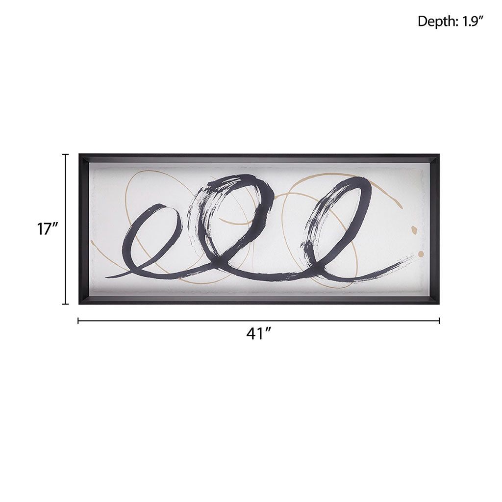 Framed Glass Wall Art Black Mdf