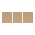 3 Piece Framed Glass Wall Art Set Beige Mdf