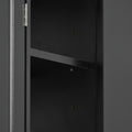 Sleek And Modern Shoe Cabinet With Adjustable Shelves, Minimalist Shoe Storage Organizer With Sturdy Top Surface, Space Saving Design Side Board For Various Sizes Of Items, Black Square 3 4 Spaces