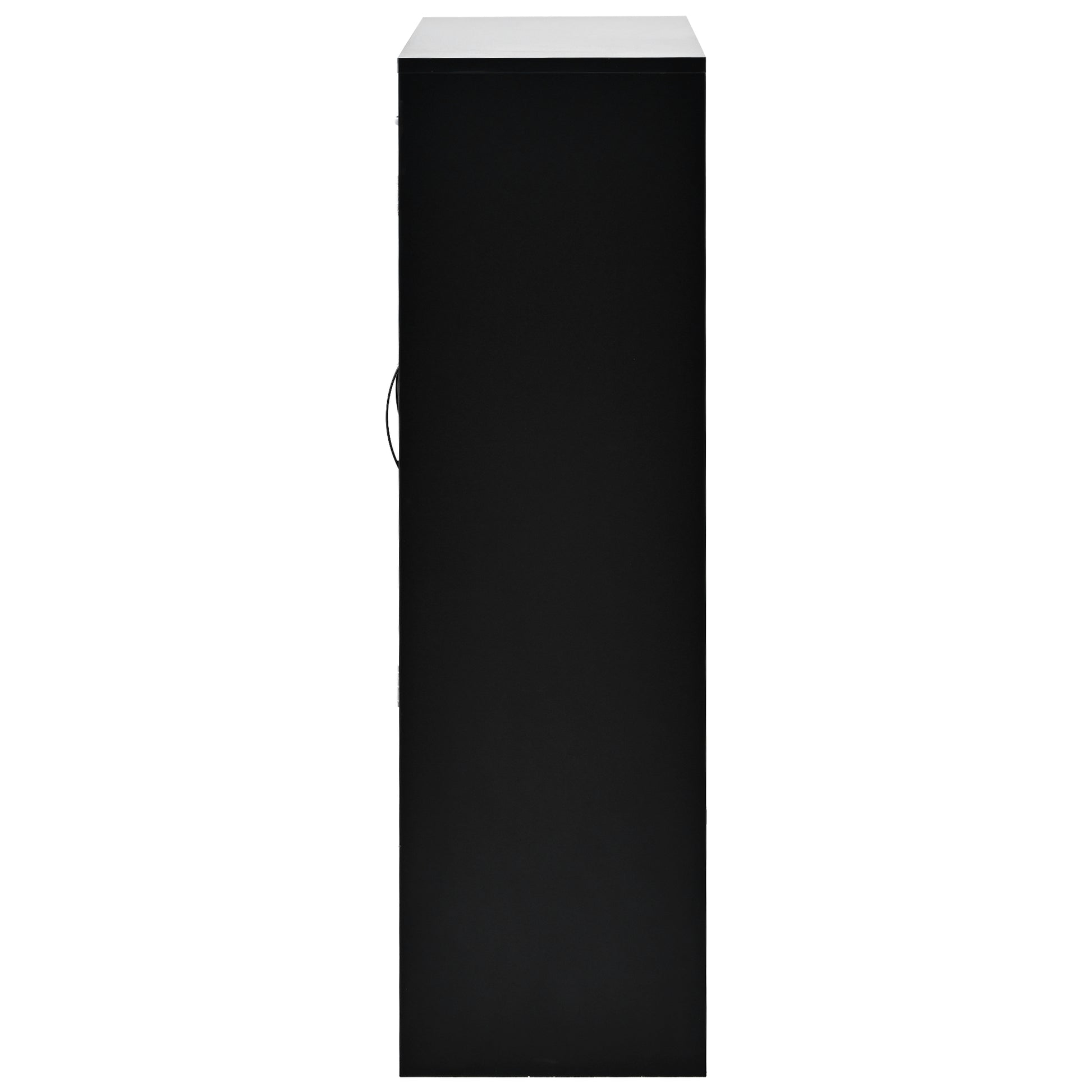 Sleek And Modern Shoe Cabinet With Adjustable Shelves, Minimalist Shoe Storage Organizer With Sturdy Top Surface, Space Saving Design Side Board For Various Sizes Of Items, Black Square 3 4 Spaces
