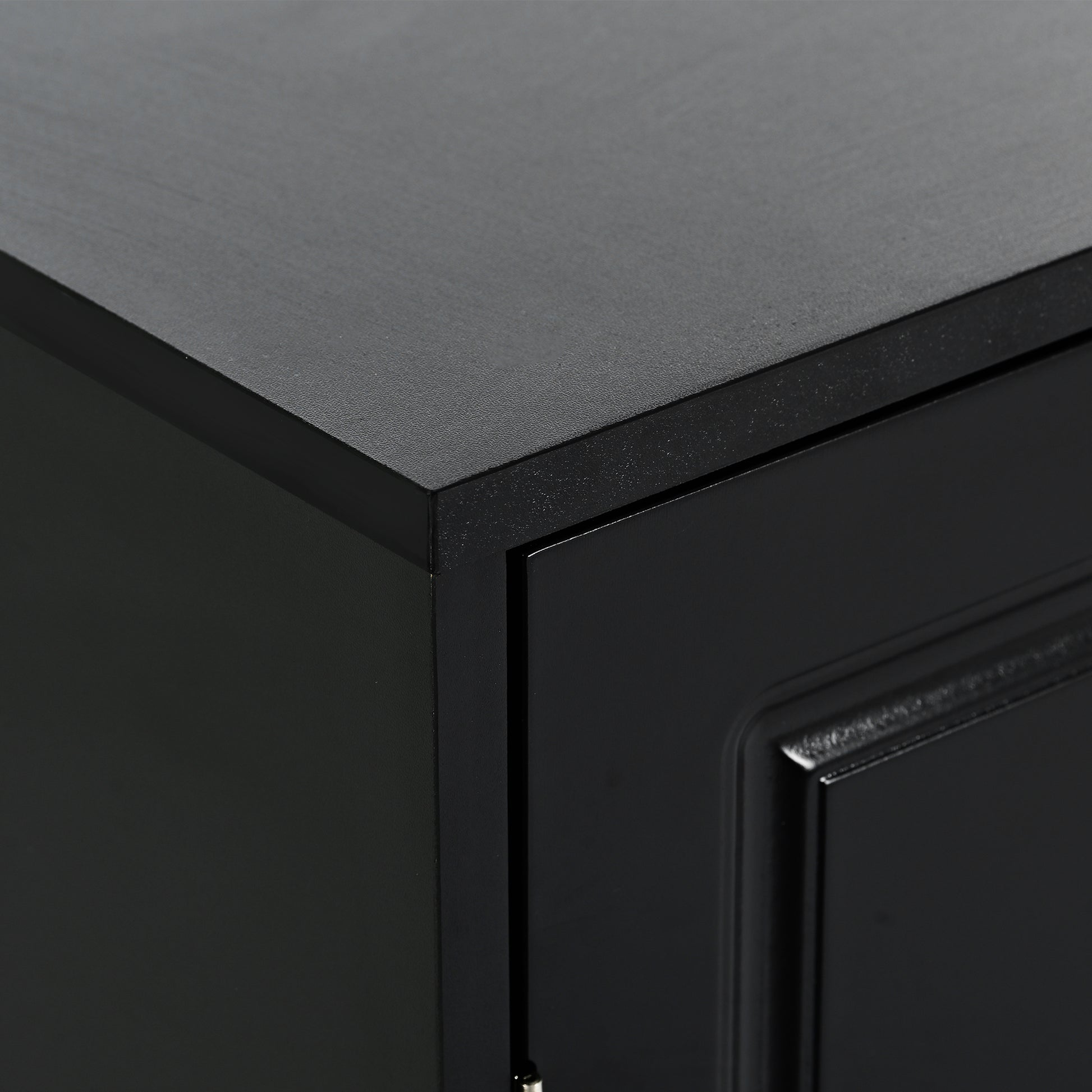 Sleek And Modern Shoe Cabinet With Adjustable Shelves, Minimalist Shoe Storage Organizer With Sturdy Top Surface, Space Saving Design Side Board For Various Sizes Of Items, Black Square 3 4 Spaces
