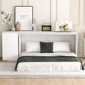Queen Size Murphy Bed With Rotable Desk, White Box Spring Not Required Queen White Wood Bedroom Pine Bed Frame Solid Wood Mdf