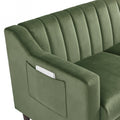Mid Century Modern Chesterfieldseat Couch, Comfortable Upholstered Sofa With Velvet Fabric And Wooden Frame And Wood Legs For Living Room Bed Room Office Green 2 Seats Green Brown Wood Soft Velvet 2 Seat