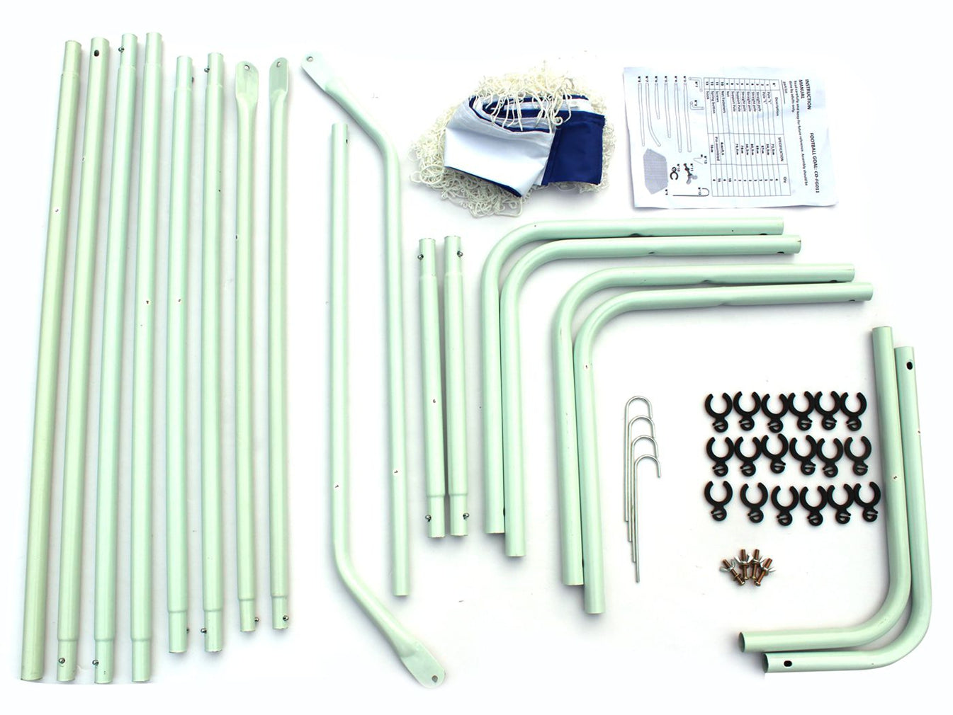 8X5Ft Soccer Goal For Backyard With Carry Bag Steel Pipe Goal Fun For Outdoor Indoor Training Games For Kids Youth Adult, For Easy Storage And Transportation White Iron