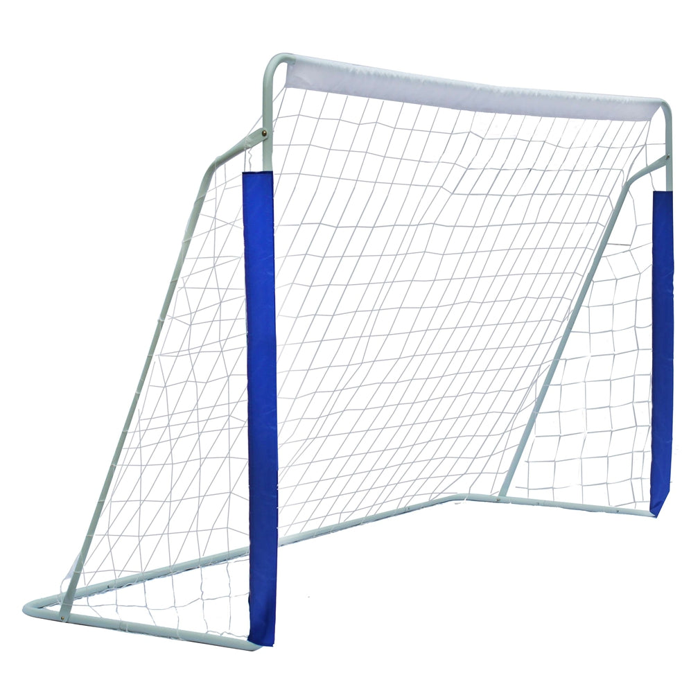 8X5Ft Soccer Goal For Backyard With Carry Bag Steel Pipe Goal Fun For Outdoor Indoor Training Games For Kids Youth Adult, For Easy Storage And Transportation White Iron