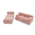 Modular Sectional Sofa, Button Tufted Designed And Diy Combination,L Shaped Couch With Reversible Ottoman, Pink Velvet Pink Velvet Wood Soft Tight Back Eucalyptus Pillow Top Arms Foam Spring
