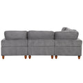 Modular Sectional Sofa With Ottoman L Shaped Corner Sectional For Living Room, Office, Spacious Space Same Sku: Wy000336Aae Gray Polyester Wood Primary Living Space Polyester 6 Seat