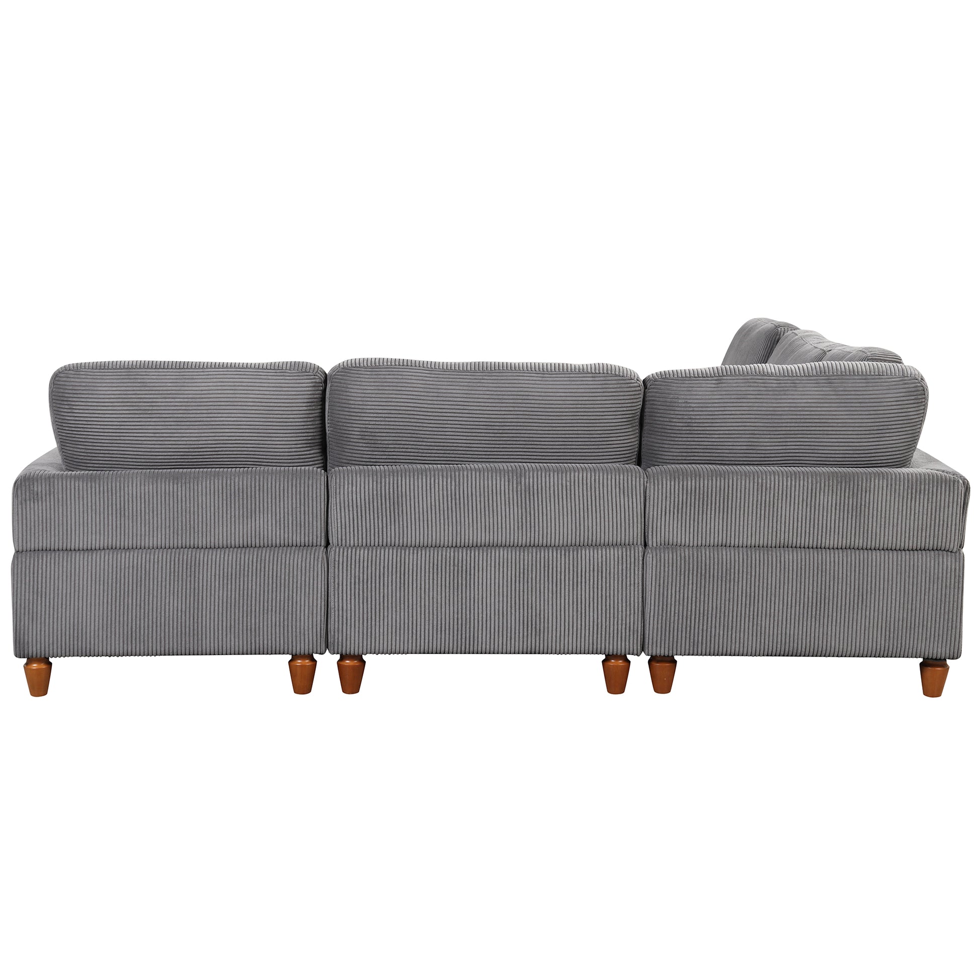 Modular Sectional Sofa With Ottoman L Shaped Corner Sectional For Living Room, Office, Spacious Space Same Sku: Wy000336Aae Gray Polyester Wood Primary Living Space Polyester 6 Seat