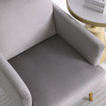 Reading Armchair Living Room Comfy Accent Chairs, Bedroom Chairs For Office Bedroom With Arm Rest, Lounge Chair For Office And Study Gray Velvet