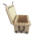 Khaki Color Ice Cooler Box 65Qt Camping Ice Chest Beer Box Outdoor Fishing Cooler Khaki Abs Plastic