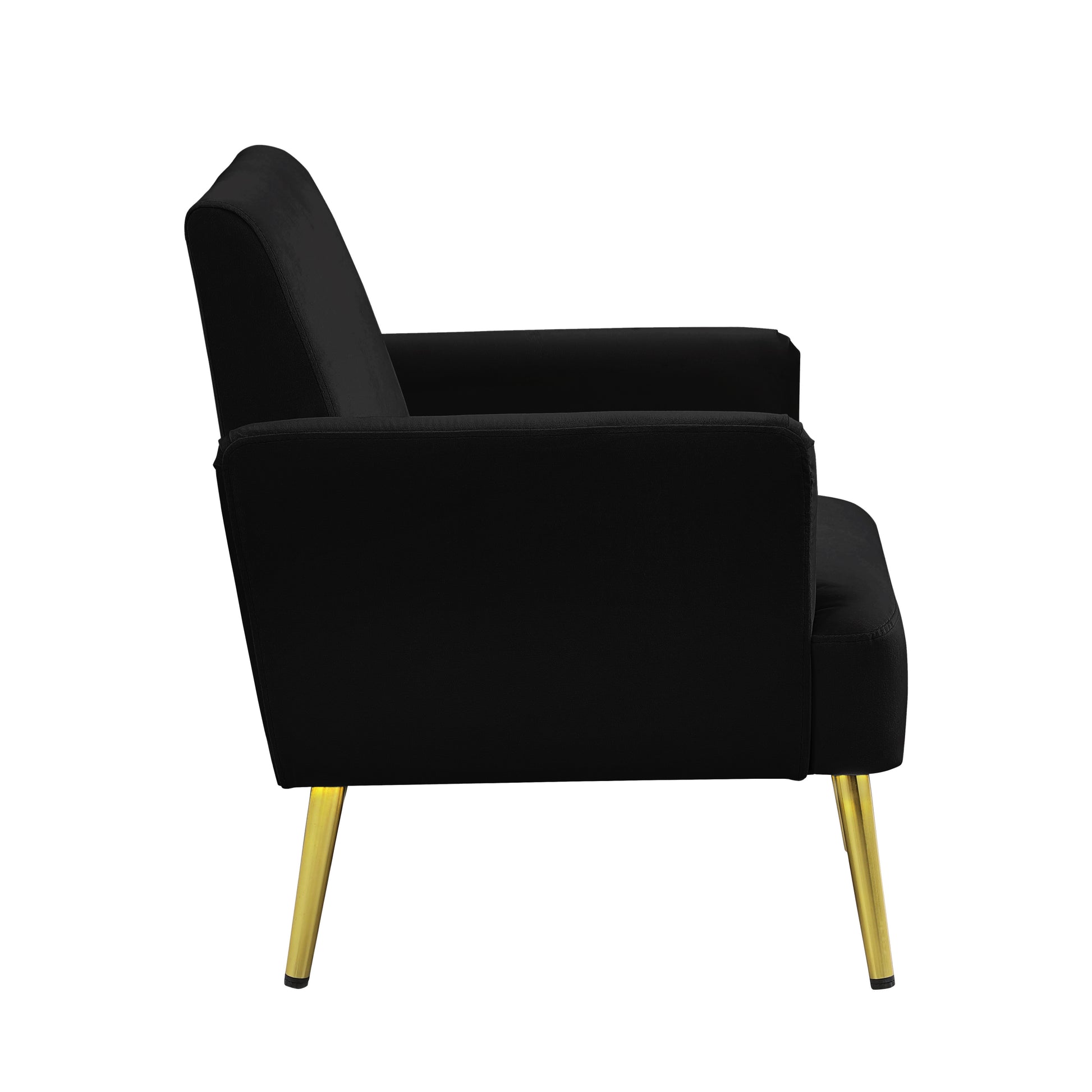 Reading Armchair Living Room Comfy Accent Chairs, Bedroom Chairs For Office Bedroom With Arm Rest, Lounge Chair For Office And Study Black Velvet