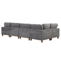 Modular Sectional Sofa With Ottoman L Shaped Corner Sectional For Living Room, Office, Spacious Space Same Sku: Wy000336Aae Gray Polyester Wood Primary Living Space Polyester 6 Seat