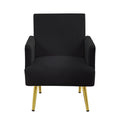 Reading Armchair Living Room Comfy Accent Chairs, Bedroom Chairs For Office Bedroom With Arm Rest, Lounge Chair For Office And Study Black Velvet