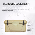 Khaki Color Ice Cooler Box 65Qt Camping Ice Chest Beer Box Outdoor Fishing Cooler Khaki Abs Plastic