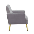 Reading Armchair Living Room Comfy Accent Chairs, Bedroom Chairs For Office Bedroom With Arm Rest, Lounge Chair For Office And Study Gray Velvet