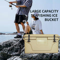 Khaki Color Ice Cooler Box 65Qt Camping Ice Chest Beer Box Outdoor Fishing Cooler Khaki Abs Plastic