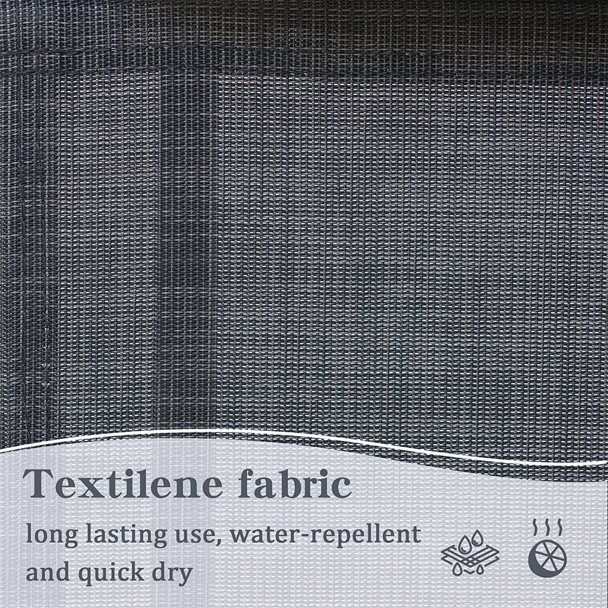 Outdoor Patio Bistro Set Of 2, C Spring Motion Chair, All Weather Conversation Armchair With Ottoman & Quick Dry Textile For Porch,Deck,Yard,Garden,Lawn 1 Chair 1 Ottoman Dark Gray Metal