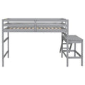 Twin Loft Bed With Platform,Ladder,Grey Twin Grey Wood Bedroom American Design Pine Pine