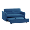 Twins Sofa Bed Blue Fabric Retro Blue Foam Fabric