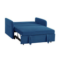 Twins Sofa Bed Blue Fabric Retro Blue Foam Fabric