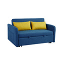 Twins Sofa Bed Blue Fabric Retro Blue Foam Fabric