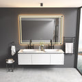 84In. W X 48In. H Oversized Rectangular Black Framed Led Mirror Anti Fog Dimmable Wall Mount Bathroom Vanity Mirror Hd Wall Mirror Kit For Gym And Dance Studio 48X 84Inches With Safety Ba Matte Black Aluminium
