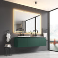 84In. W X 48In. H Oversized Rectangular Black Framed Led Mirror Anti Fog Dimmable Wall Mount Bathroom Vanity Mirror Hd Wall Mirror Kit For Gym And Dance Studio 48X 84Inches With Safety Ba Matte Black Aluminium