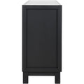 Large Storage Space Sideboard, 4 Door Buffet Cabinet With Pull Ring Handles For Living Room, Dining Room Black Black Mdf