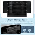Sleek And Modern Shoe Cabinet With Adjustable Shelves, Minimalist Shoe Storage Organizer With Sturdy Top Surface, Space Saving Design Side Board For Various Sizes Of Items, Black Square 3 4 Spaces