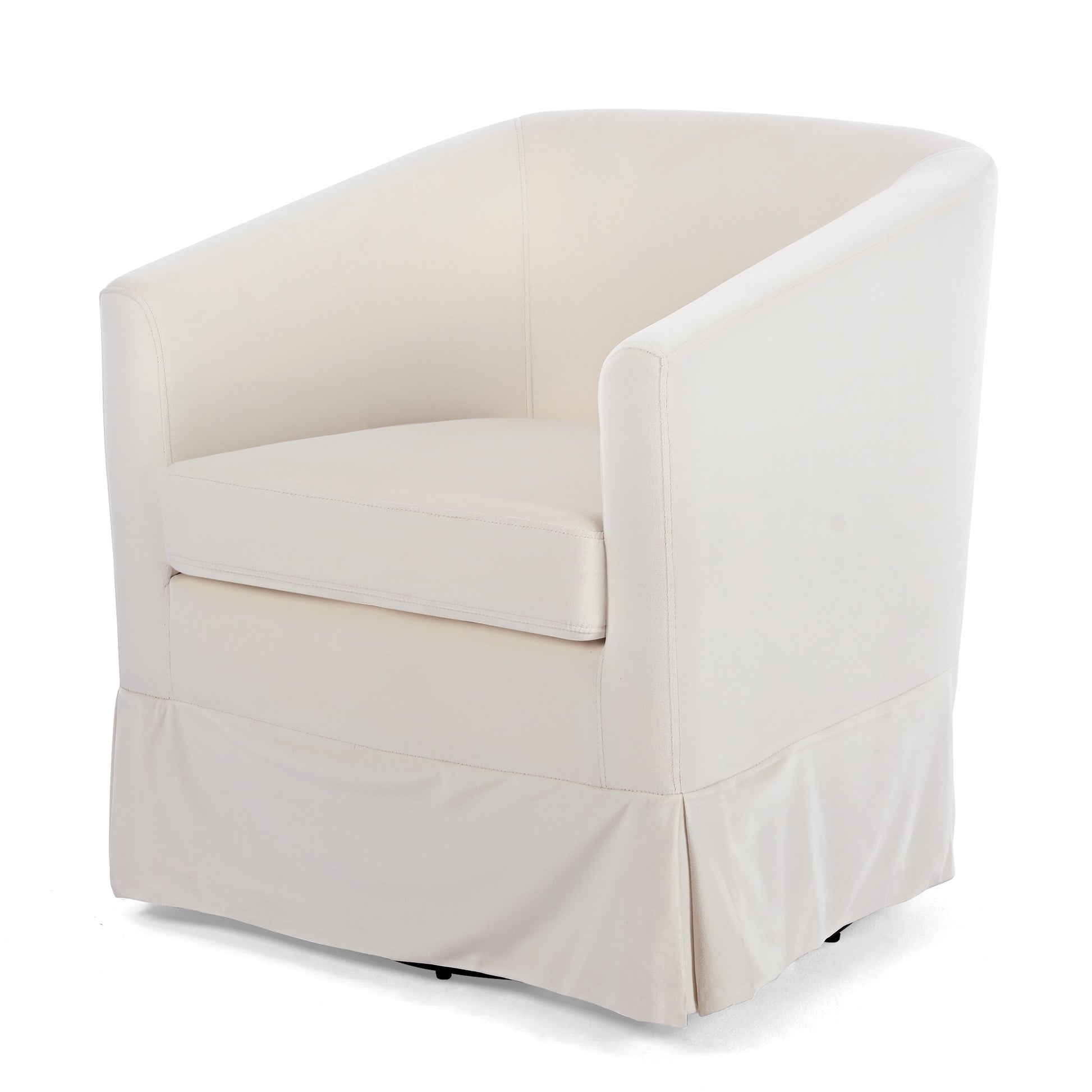 27.36" Wide Swivel Chair White Polyester