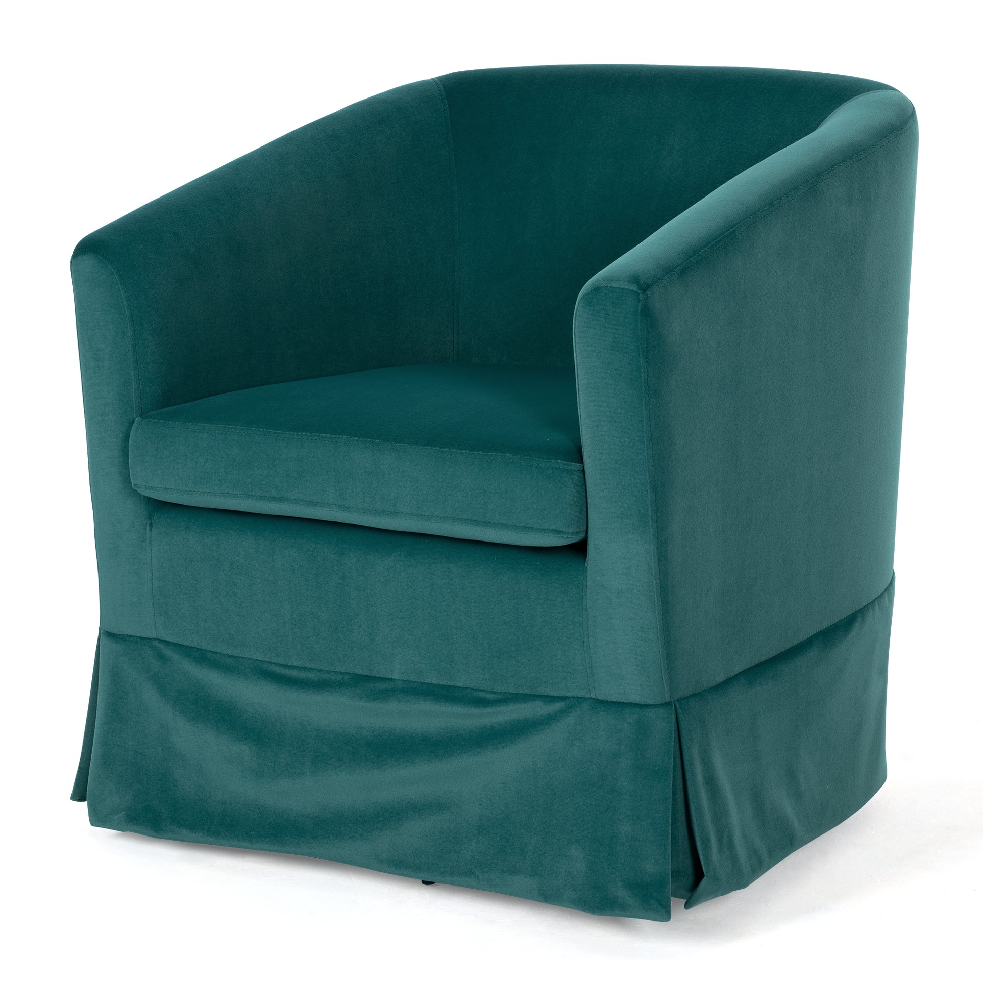 27.36" Wide Swivel Chair Green Polyester
