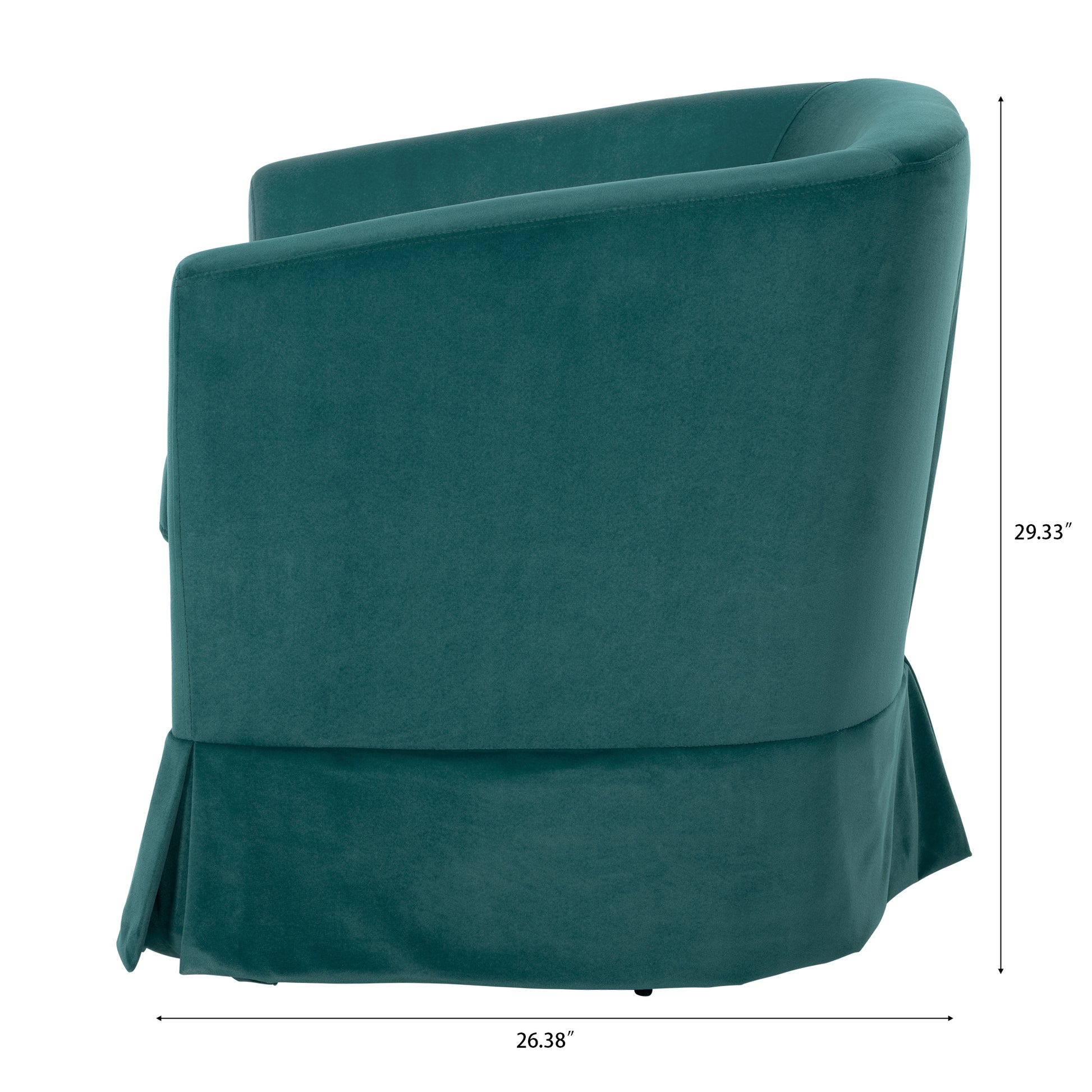 27.36" Wide Swivel Chair Green Polyester