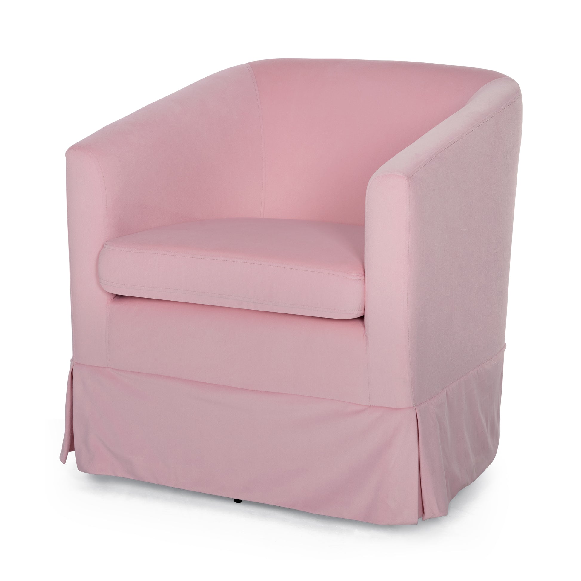 27.36" Wide Swivel Chair Pink Polyester