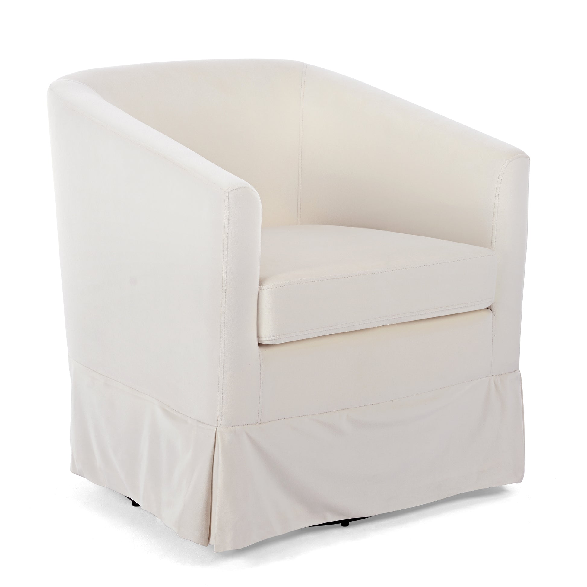 27.36" Wide Swivel Chair White Polyester