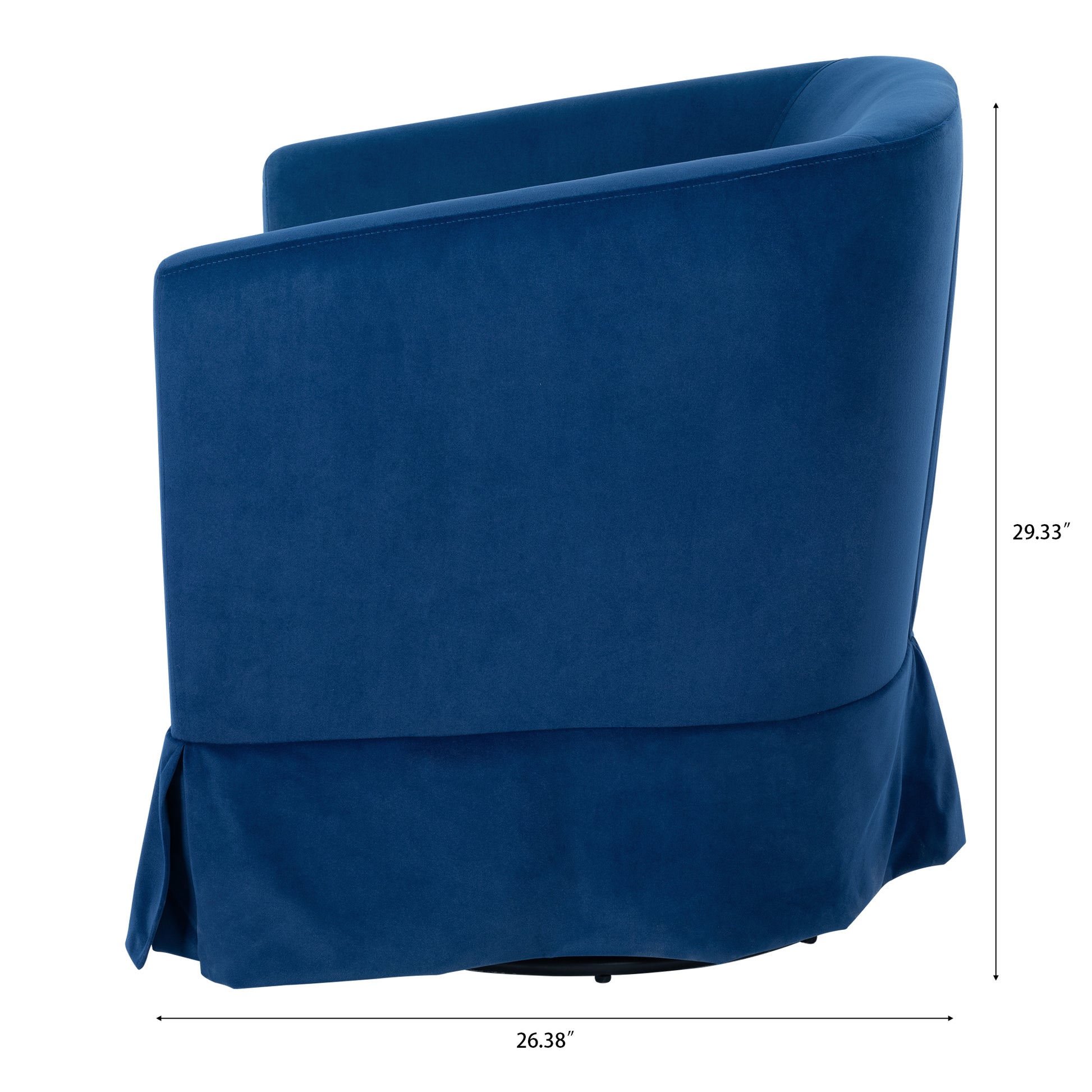 27.36" Wide Swivel Chair Blue Polyester
