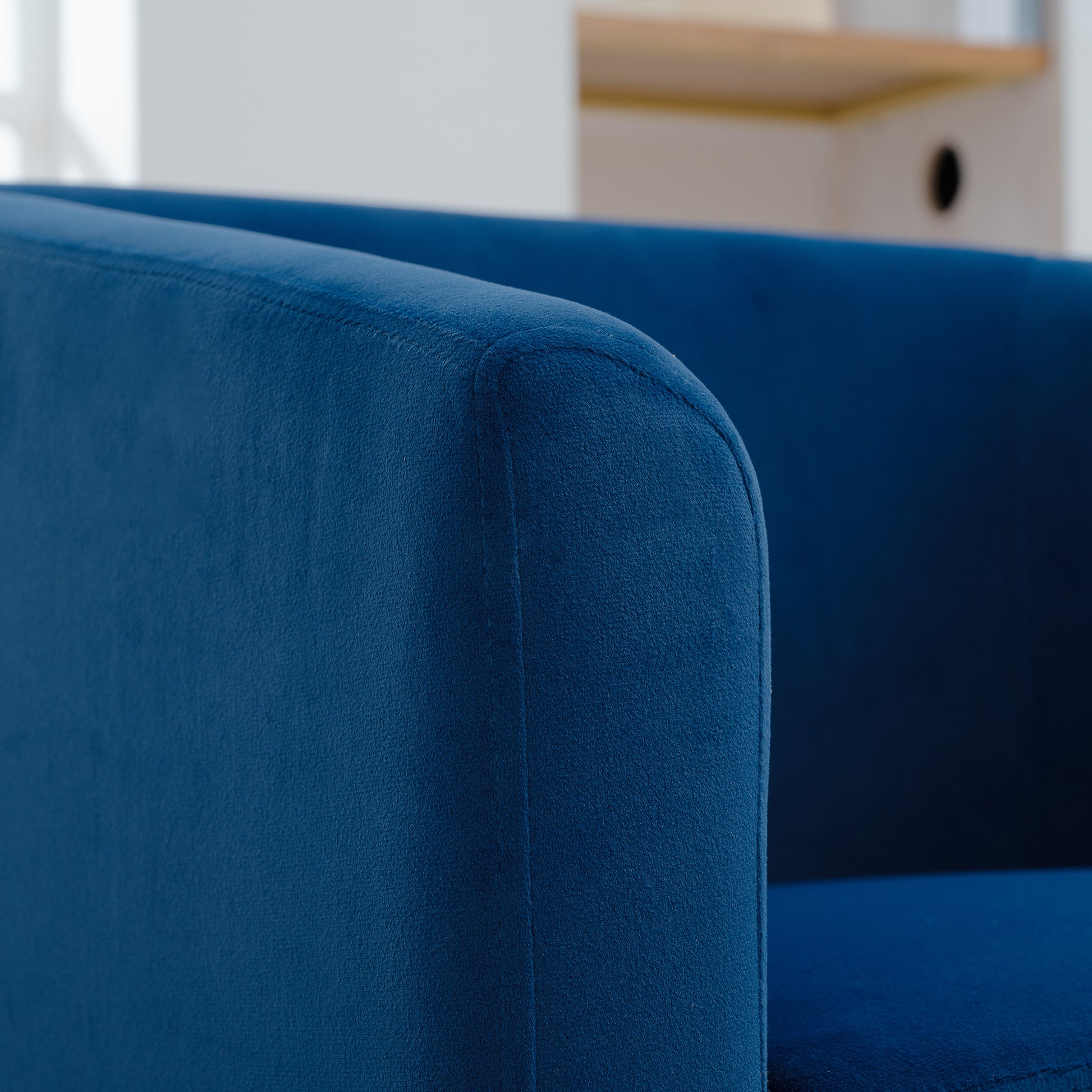 27.36" Wide Swivel Chair Blue Polyester