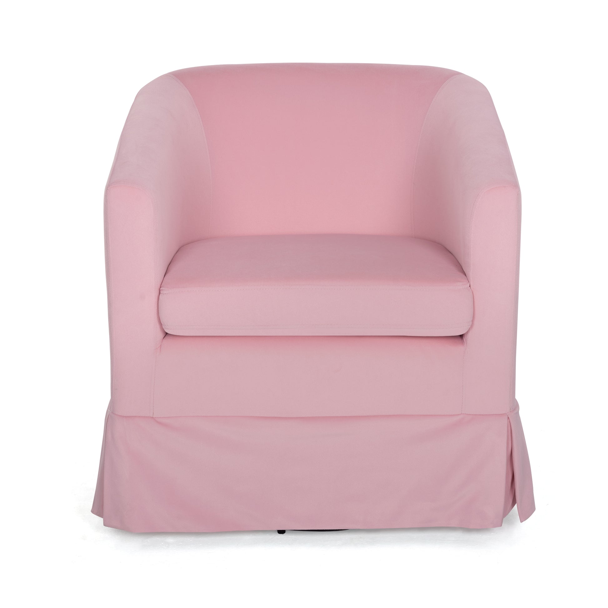 27.36" Wide Swivel Chair Pink Polyester