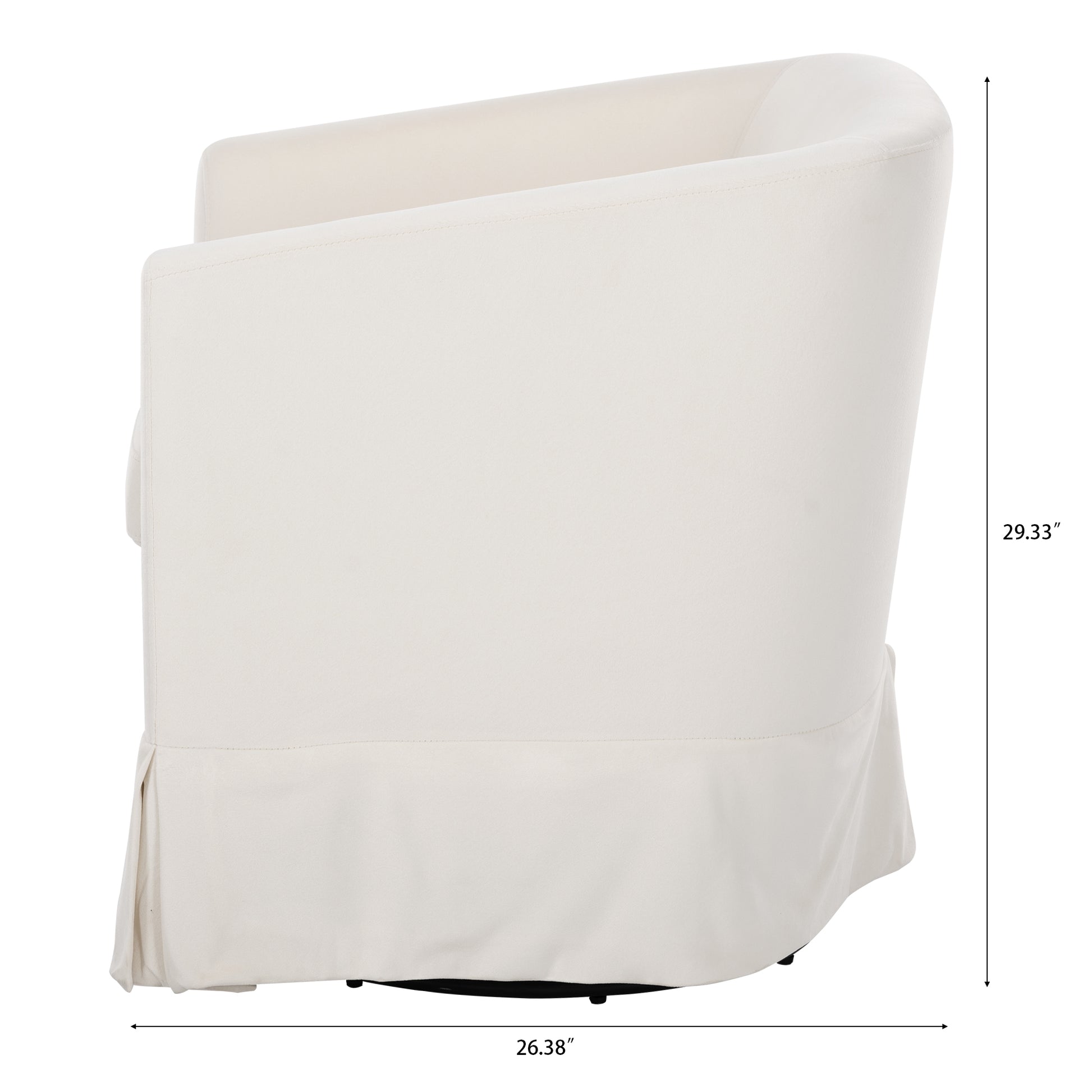 27.36" Wide Swivel Chair White Polyester