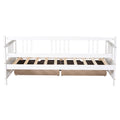 Twin Size Daybed Wood Bed With Two Drawers,White Old Sku:Lp000057Aak White Solid Wood