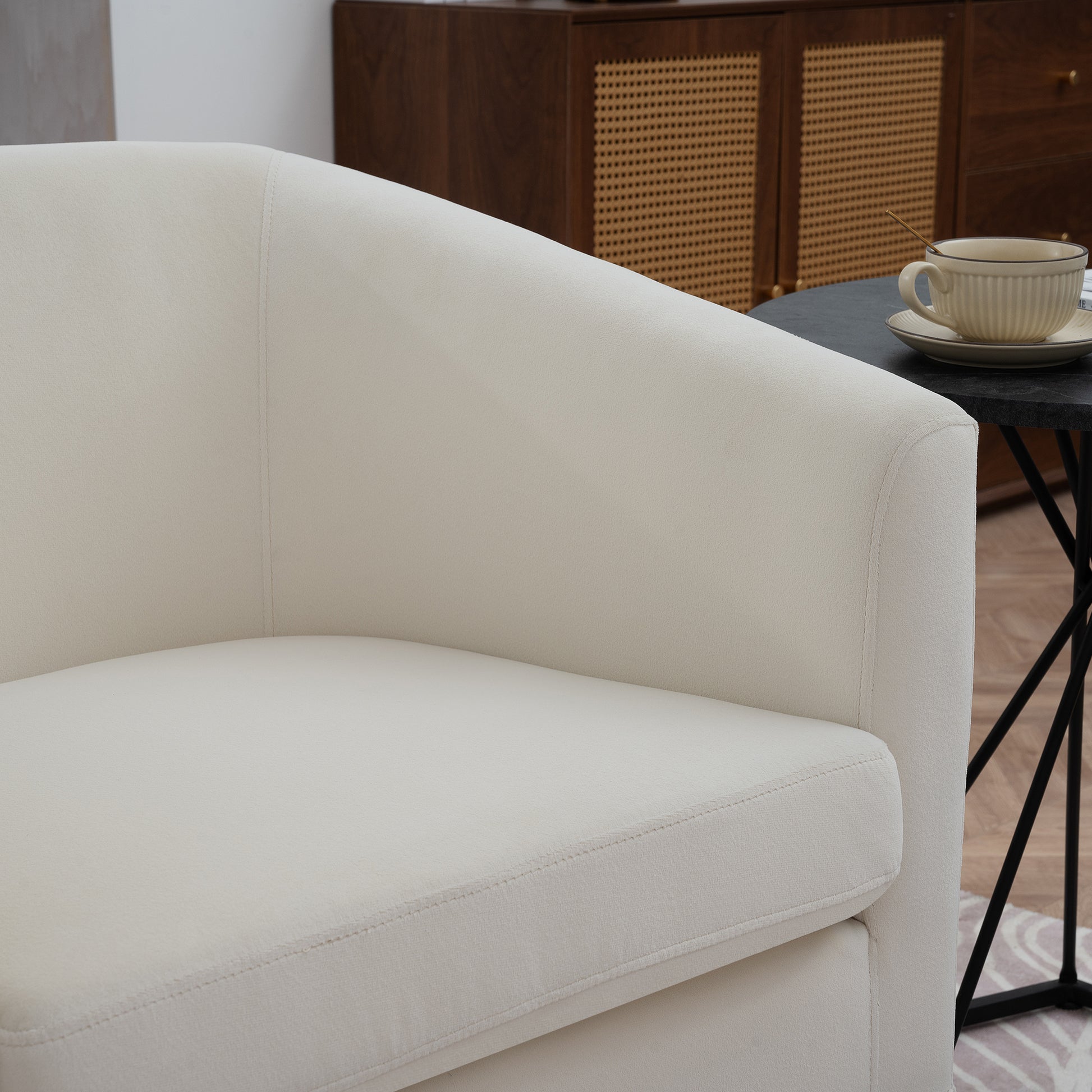 27.36" Wide Swivel Chair White Polyester