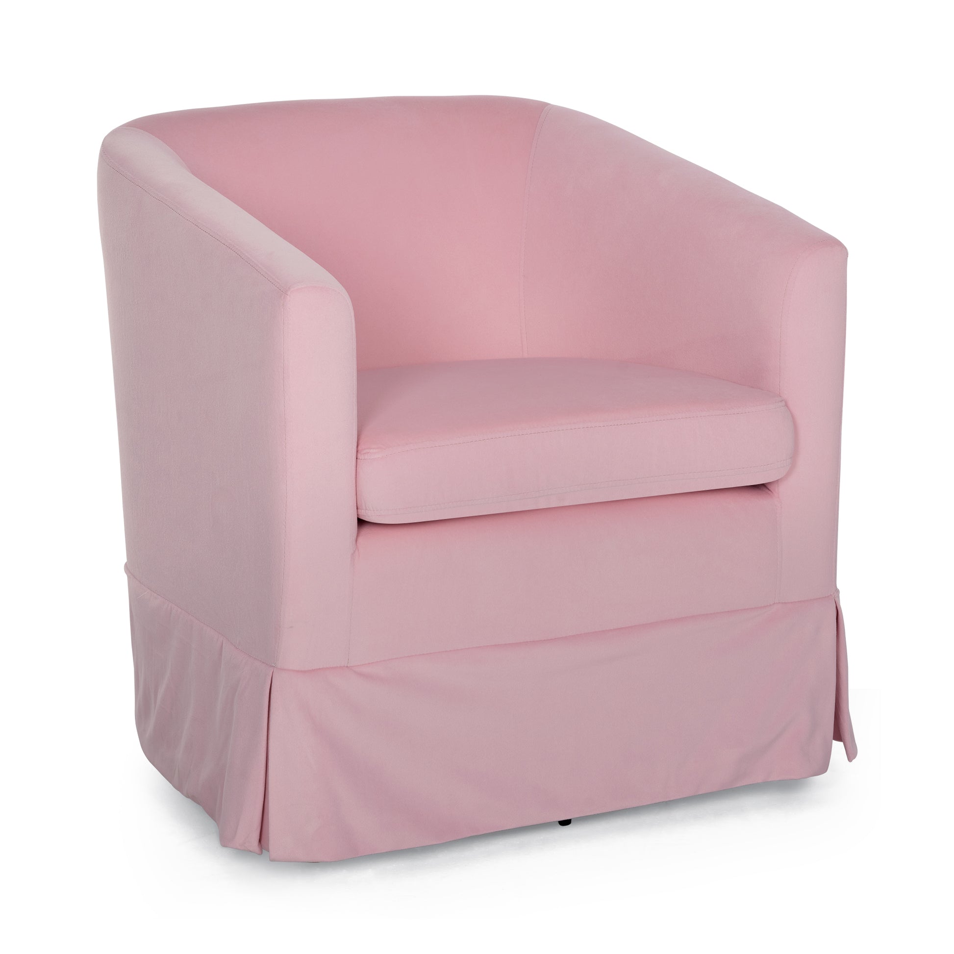 27.36" Wide Swivel Chair Pink Polyester