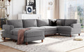 Modular Sectional Sofa With Ottoman L Shaped Corner Sectional For Living Room, Office, Spacious Space Same Sku: Wy000336Aae Gray Polyester Wood Primary Living Space Polyester 6 Seat