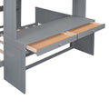 Full Size Loft Bed With A Twin Size Stand Alone Bed, Shelves,Desk,And Wardrobe Gray Gray Solid Wood