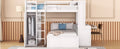 Full Size Loft Bed With A Twin Size Stand Alone Bed, Shelves,Desk,And Wardrobe White White Solid Wood
