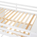 Full Size Loft Bed With A Twin Size Stand Alone Bed, Shelves,Desk,And Wardrobe White White Solid Wood