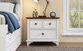 3 Pieces Wooden Captain Bedroom Set Full Bed With Trundle, Nightstand And Dresser, White Walnut White Walnut Wood